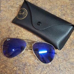Matte Gold Ray Ban Aviators Purple Lenses